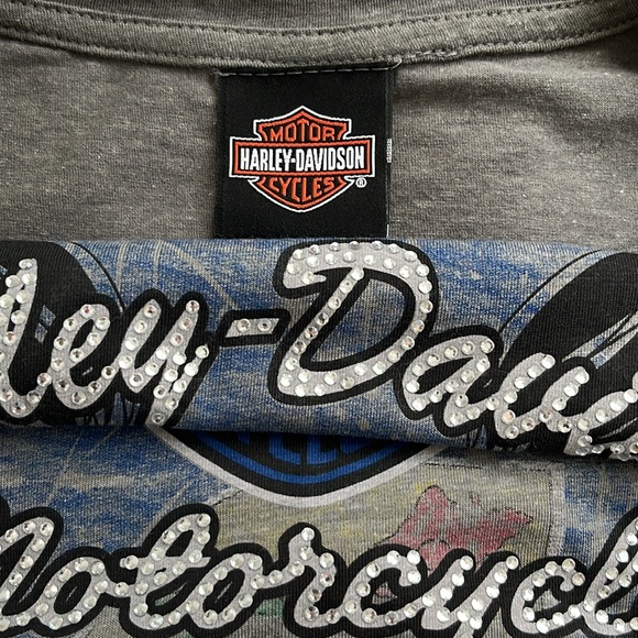 HARLEY-DAVIDSON Patriotic Rhinestone Bling Tee - Picture 7 of 10